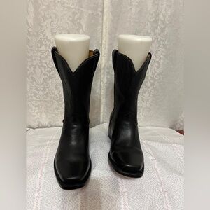 (25)Big Bull black leather boots for men size 8